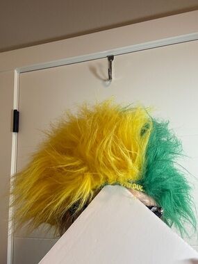 Green & Yellow Faux Fur Statement Hat - Go Ducks! Accessory